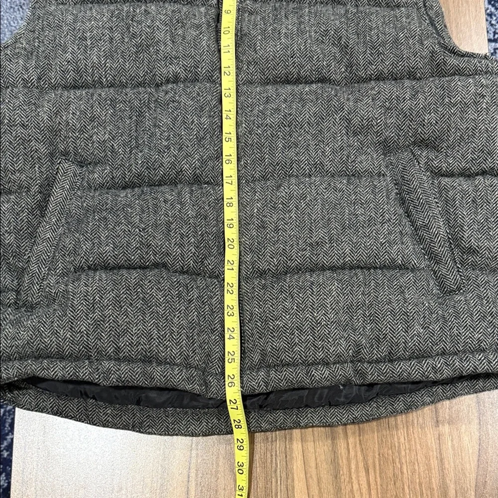 LOGG By H&M Men's Herringbone Quilted Wood Blend Vest Size XL Preppy Business